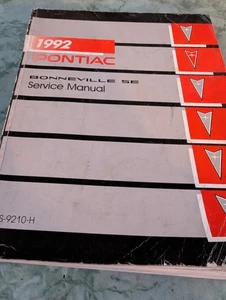 1992 Pontiac Bonneville SE Service Manual GENUINE OEM - Picture 1 of 11