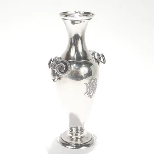 Antike Gorham Münze Silber Griechische Revival Vase mit figürlichen Widderkopfgriffen - Bild 1 von 18