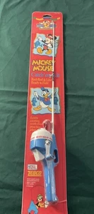 Disney Mickey Mouse Catch 'Em Kit Fishing Reel-Rod & Line 25" Zebco 1996 VTG New - Picture 1 of 7