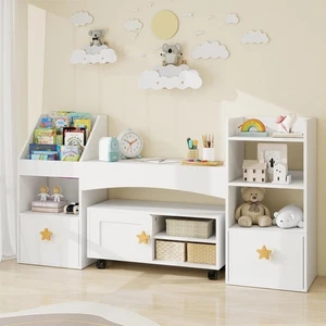Librería infantil de 3 niveles y organizador de juguetes con kit de seguridad antivuelco-para tranquilidad - Imagen 1 de 8