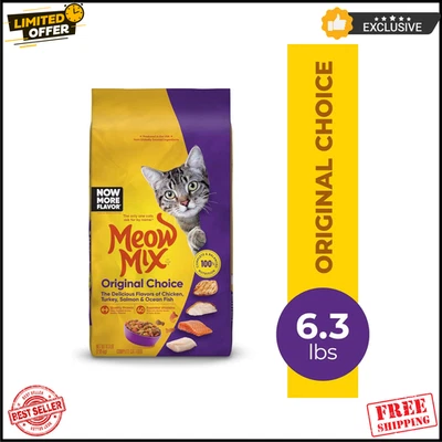 Meow Mix Original Choice Dry Cat Food 6.3 lb Bag – Balanced Nutrition & Taste - Image 1 of 4