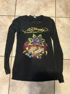 Vintage Ed Hardy Y2k Christian Audigier Long sleeve Tshirt Sz M - Picture 1 of 4