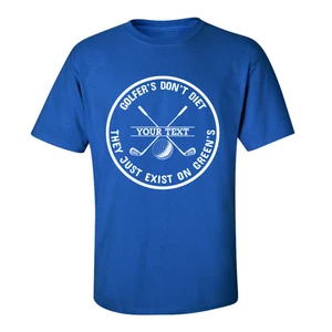Golfers Don't Diet Personalized Name Funny Golf Clubs Ball Golfing T-Shirt - Picture 1 of 24