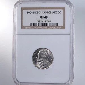 2004 P Jefferson 5C DDO Handshake NGC Certified MS 63 - Picture 1 of 2