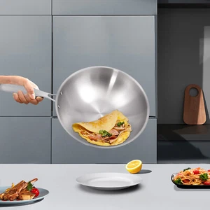 Bratpfanne, Edelstahl-Bratpfanne, Pfanne mit gehärtetem Glasdeckel, 30cm - Bild 1 von 18