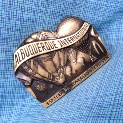 Albuquerque International Balloon Fiesta # Bronze Belt Buckle Vtg Sunwest.QRT156 - Image 1 of 4