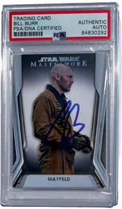 BILL BURR SIGNED 2021 TOPPS STAR WARS MASTERWORK MIGS MAYFELD CARD #80 PSA/DNA - Picture 1 of 2