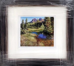 Canmore Sunshine by Andrew Kiss Framed Art Postcard, 10.75"x10.75" Brown Frame - Picture 1 of 1