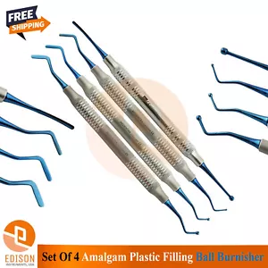 Set Of 4 Dental Ball Burnisher Restorative Amalgam Plastic Filling Instruments - Picture 1 of 5