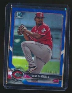 2018 BOWMAN CHROME BLUE /150 TONY SANTILLAN REDS - Picture 1 of 1