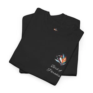 "The Bird of Paradise" - Unisex Men & Women Heavy Cotton Tee/T-Shirt Black/Dark - Picture 1 of 11