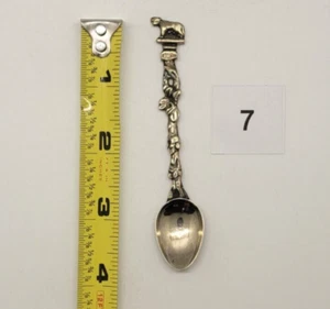 Cuchara de té coleccionable de plata italiana, coliseo romano - lactancia de lobo - 4"- #7 - Imagen 1 de 4