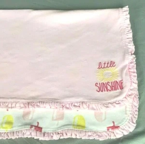 Manta de bebé Carters Just One You Little Sunshine rosa y blanco amarillo paleta - Imagen 1 de 5