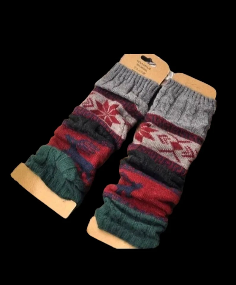 Women Winter Boho Warm Leg Warmers Cable Knit Boot Toppers Knee High Leg Warmers - Image 1 of 1