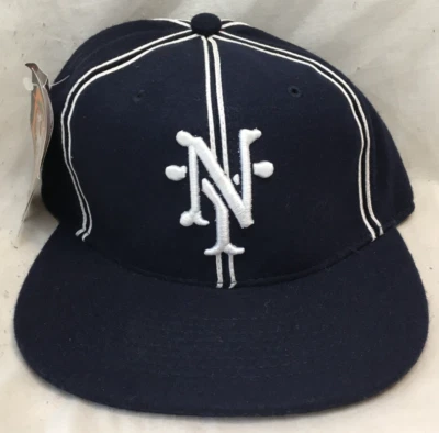 NUEVA YORK CUBANOS LIGA NEGRA BÉISBOL GORRA AJUSTADA AZUL MARINO TALLA 7 ETIQUETAS NUEVAS Foto 1 de 4