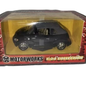 MOTORWORKS Chrysler Black PT Cruiser Convertible 1:24 Scale Diecast 2003/NIB - Picture 1 of 7