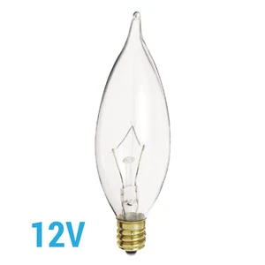 Satco S3866 7CA10 12V 7W CA10 Candelabra E12 Dimmable Decorative Light Clear - Picture 1 of 4