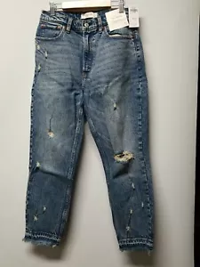Neu mit Etikett Abercrombie and Fitch The Mom hoher Bund abgenutzt Damengröße 27/4S - Bild 1 von 5
