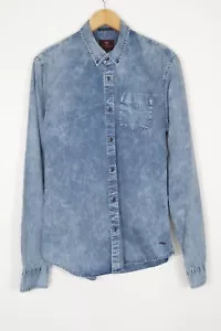 Camisa de mezclilla Scotch & Soda para hombre talla mediana manga larga retro de lujo - Imagen 1 de 9