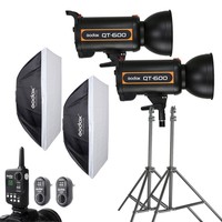 1200W 2x Godox QT600W High Speed Studio Strobe Flash Light Softbox Trigger Kit