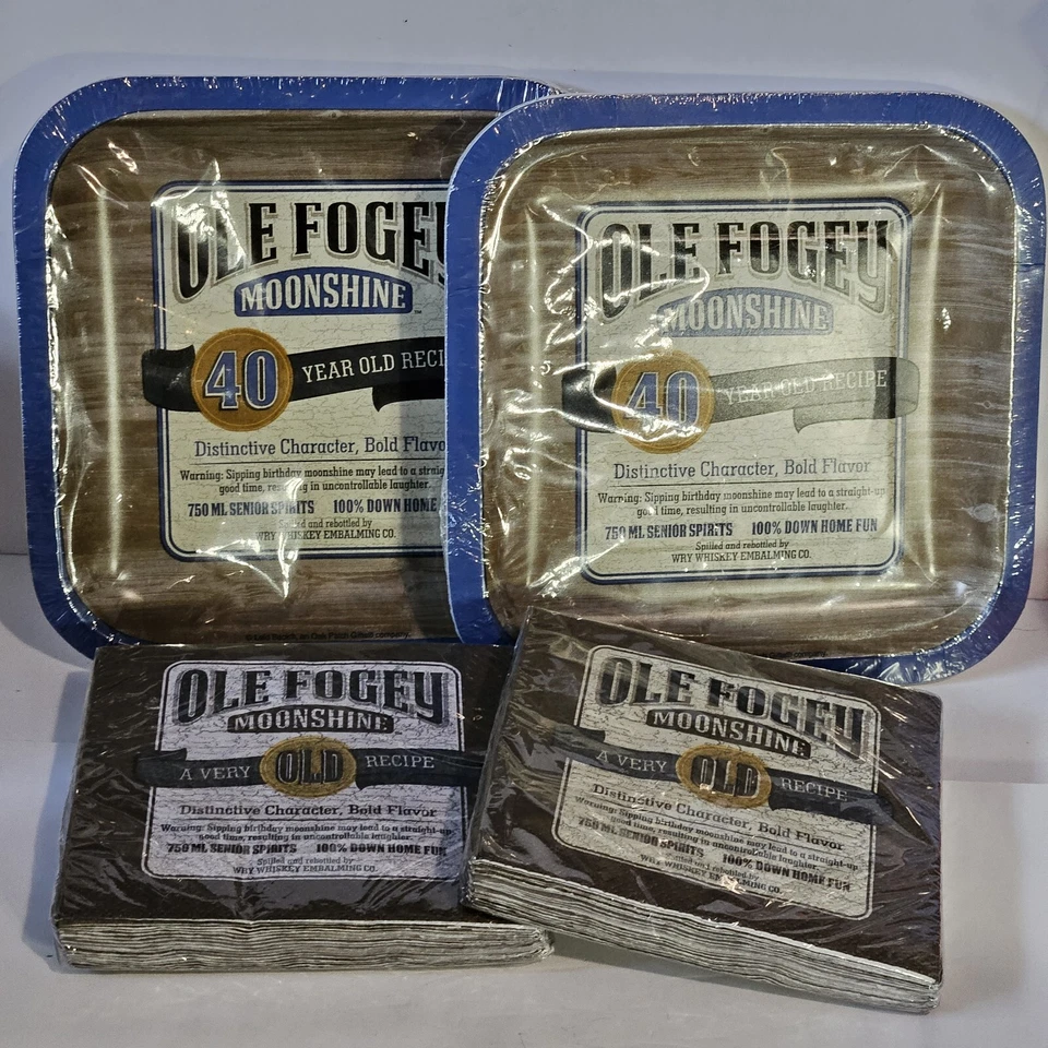 Ole Fogey 40th Birthday (2) Paper Napkins 16 Pack (2) Paper Plates 8 Pack - Image 1 of 4