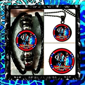 MOLLY HATCHET THE WARRIOR OF SOUTHERN ROCK SET🎸BRACELET ➕NECKLACE ➕PIN - Picture 1 of 2