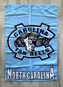 VINTAGE HTF RARE LOGO COLLEGE UNC NORTH CAROLINA TAR HEELS 41" X 28.5" FLAG - Picture 1 of 6