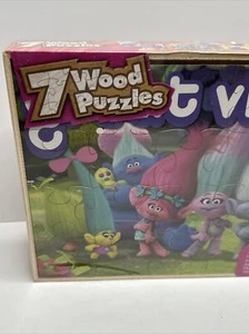 DreamWorks Trolls Wood Puzzle Pack of 7 - Picture 1 of 8