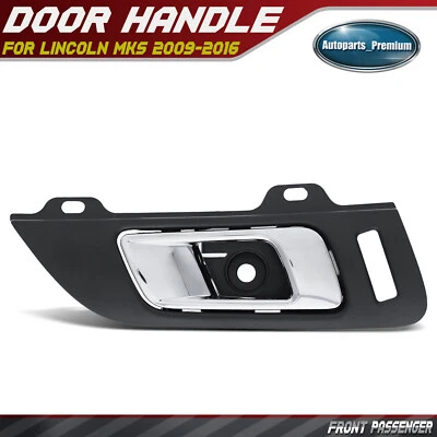 Manija de puerta interior cromada y negra para pasajero delantero para Lincoln MKS 2009-2016 Foto 1 de 4