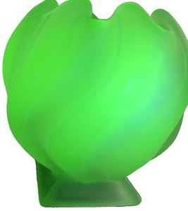 Glow Uranium Vaseline Vase Posy Bowl Bagley Numbered Glass Frosted Equinox - Picture 1 of 15