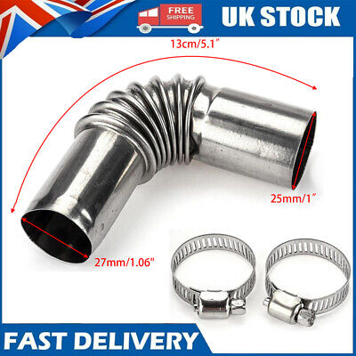 25mm Car Exhaust Pipe Elbow Connector With Clamps For Eberspacher Diesel Heater • 8.33$