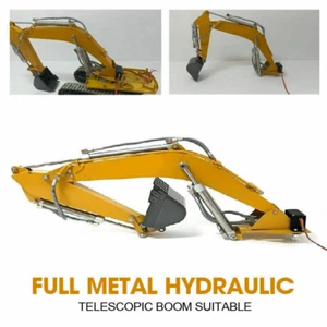 DIY Metal Hydraulic Telescopic Boom Arm bucker Part for HUINA580 RC Excavator - Picture 1 of 8