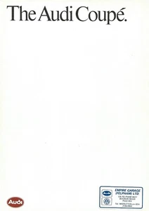Audi Coupe 1987-88 UK Sales Brochure - GT 1.8/2.2/Quattro + Tech Specs - vvgc - Picture 1 of 3