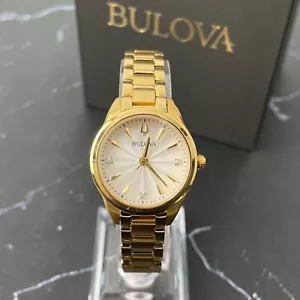 Bulova Sutton 97P150 Quartz Diamond White Dial  Women's Classic Watch 28mm - Picture 1 of 11