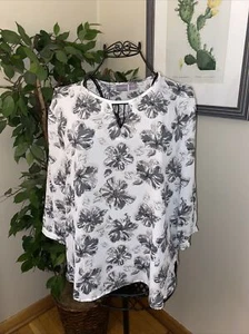 Laura Scott Petite Women's Floral Blouse - Size XLP - GORGEOUS  - Picture 1 of 5