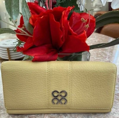  Coach Yellow Leather Medium Envelop Wallet EUC, Retail $250 - Image 1 of 4