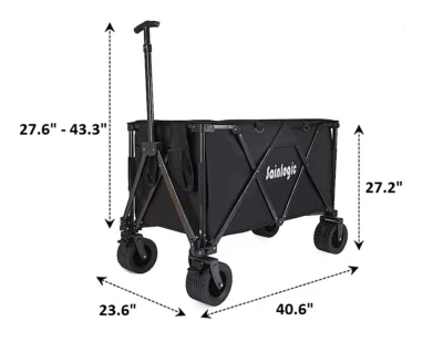 Carro plegable de alta resistencia Sainlogic - ruedas grandes de gran capacidad (caja abierta) Foto 1 de 4