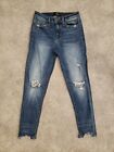  Vervet Distressed Mid-Rise Skinny Ankle Jeans Women's Size 27