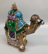 Neiman Marcus Camel Glass with Faux Jewels Christmas Ornament Dated 2013