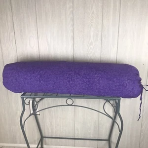 NWT Vintage Pillowcase Handmade Unique NOS Purple Lumbar Roll Accent Body Pillow - Picture 1 of 7