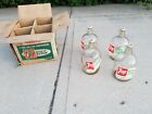 Vintage 7up Syrup Glass Bottle Jug 1 Gal Clear Set Of 4 With Box