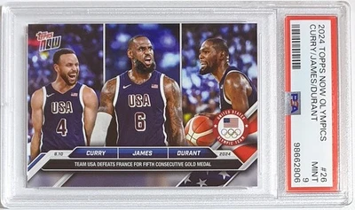 2024 Topps Now Olympics Stephen Curry LeBron James Kevin Durant #26 - PSA 9 - Image 1 of 2