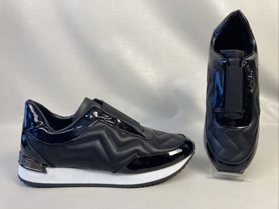 Nuevo Karl Lagerfeld Melody Negro Zapatilla Sin Cordones Mujer Talla 10M Charol Foto 1 de 4