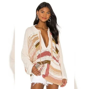 Free People Bayside Pullover In Romance Combo Women's Size Large - Picture 1 of 11