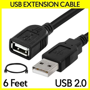USB Extension Cable 6 Feet USB 2.0 Extender Cord Type-A Male to Female Adapter - Picture 1 of 3