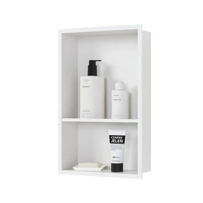 Nicho de ducha de acero inoxidable 18" X 12", sin necesidad de azulejos nicho de pared doble estante... Foto 1 de 4