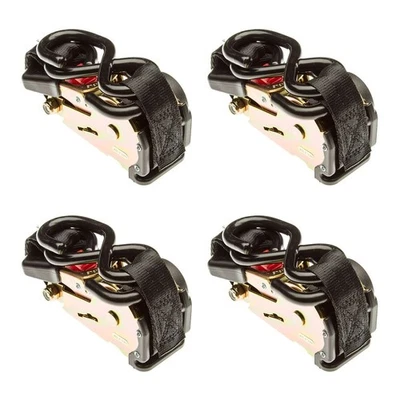 DISCOUNT RAMPS 4-Pack of 1" x 6' Retractable Ratchet Strap with S-Hooks