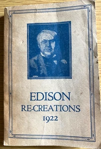 1922 THOMAS A. EDISON RE-CREATIONS rare antique phonograph records MUSIC CATALOG - Picture 1 of 8