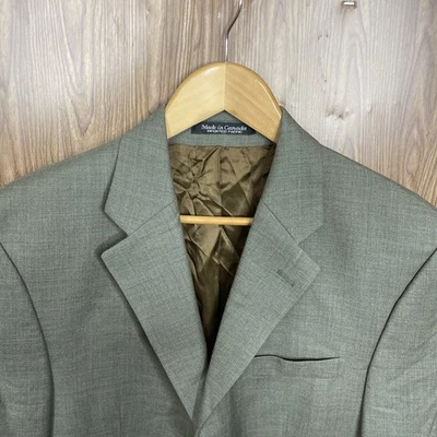 Куртка мужская Lord Taylor Blazer 40R оливково-зеленая однотонная чистая новая шерсть три кнопки - Изображение 1 из 4