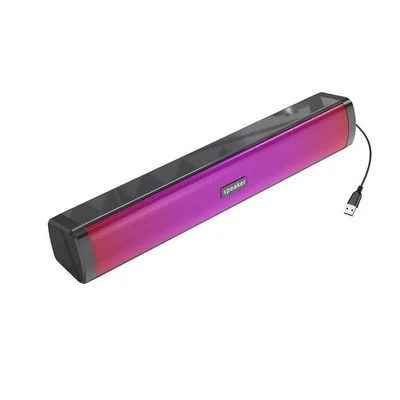 E1411 USB Lautsprecher mit RGB Vollfarbleuchten AUX Eingang Dual 3W Stereo Sound - Bild 1 von 4